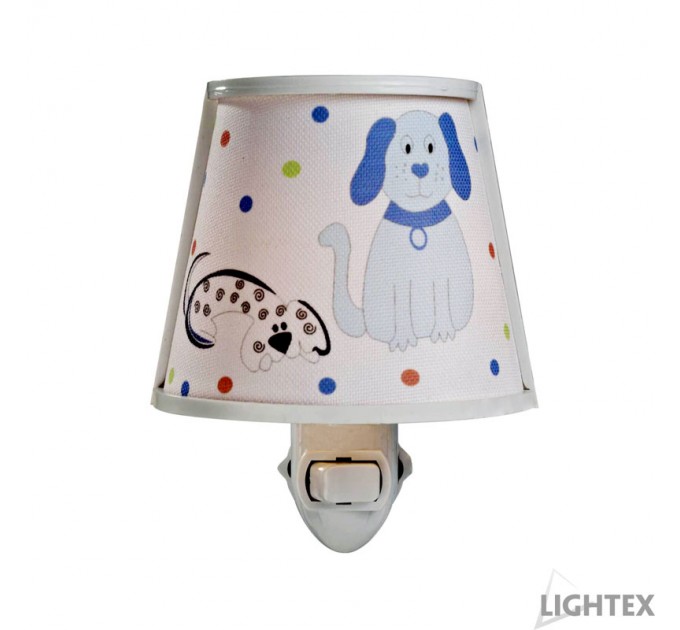 Нощна лампа за контакт DOG E14 синя 100x125x160mm Lightex