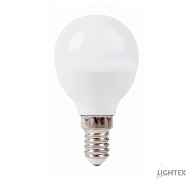 LED лампа Plastic 5W 220V E14 P45 матирана WW 3000K 400lm Lightex