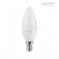 LED лампа Plastic. 7W 220V E14 B35 матирана C.W 6500K 600lm Lightex