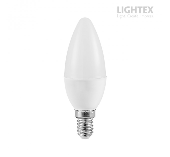 LED лампа Plastic. 7W 220V E14 B35 матирана N.W 4000K 600lm Lightex