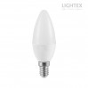 LED лампа Plastic. 7W 220V E14 B35 матирана N.W 4000K 600lm Lightex