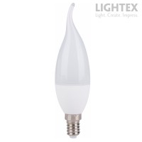 LED лампа Plastic 5W 220V E14 B35 матирана с извит връх NW 4000K 400lm Lightex