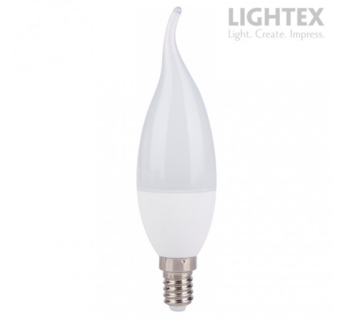 LED лампа Plastic 5W 220V E14 B35 матирана с извит връх NW 4000K 400lm Lightex