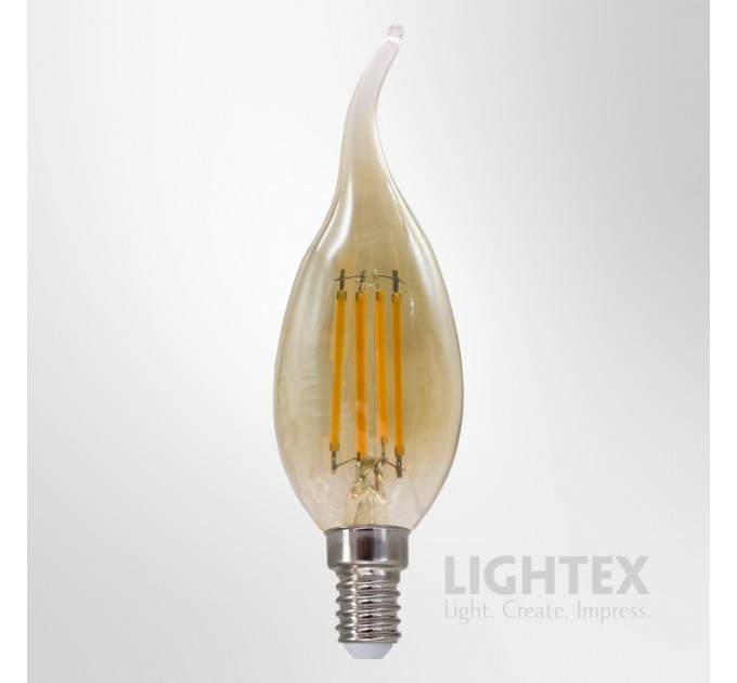 LED лампа FILAMENT 4.8W 220V E14 CF35 GOLD с извит връх 2700K 550lm Lightex
