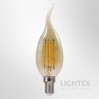 LED лампа FILAMENT 4.8W 220V E14 CF35 GOLD с извит връх 2700K 550lm Lightex
