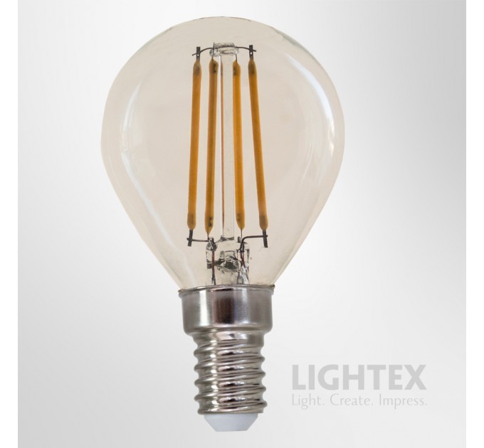 LED лампа FILAMENT 4W 220V E14 P45 CL 3000K 470lm Lightex