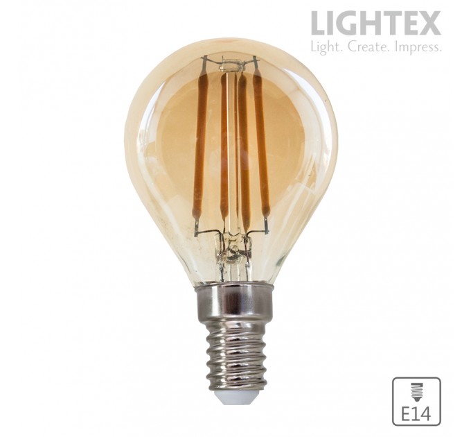LED лампа FILAMENT 4W 220V E14 P45 GOLD 2700K 470lm Lightex