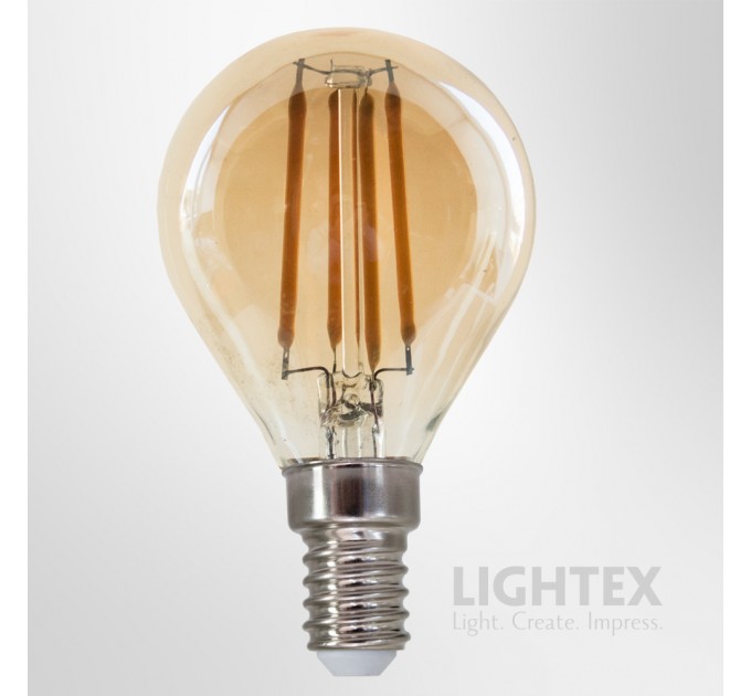 LED лампа FILAMENT 4W 220V E14 P45 GOLD 2700K 470lm Lightex