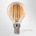 LED лампа FILAMENT 4W 220V E14 P45 GOLD 2700K 470lm Lightex