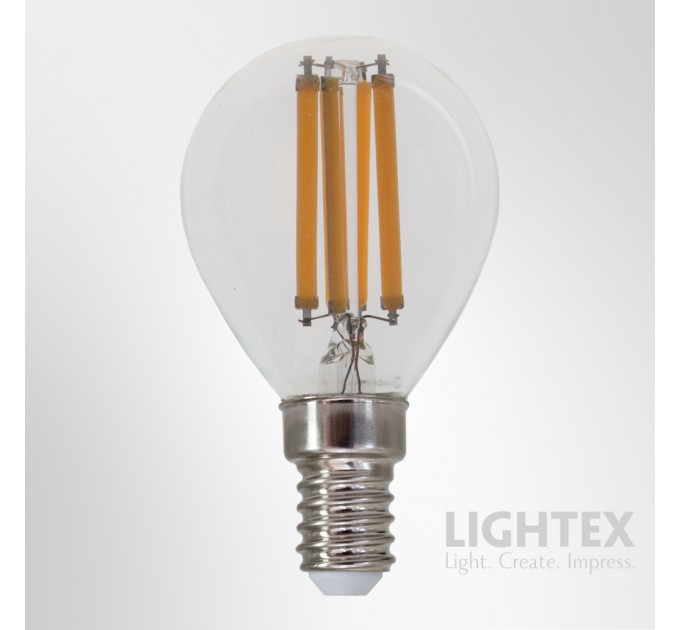 LED лампа FILAMENT 6W 220V E14 P45 CL 3000K 806lm Lightex