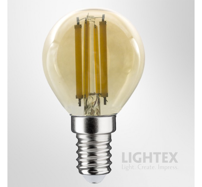 LED лампа FILAMENT 6W 220V E14 P45 GOLD 2700K 806lm Lightex