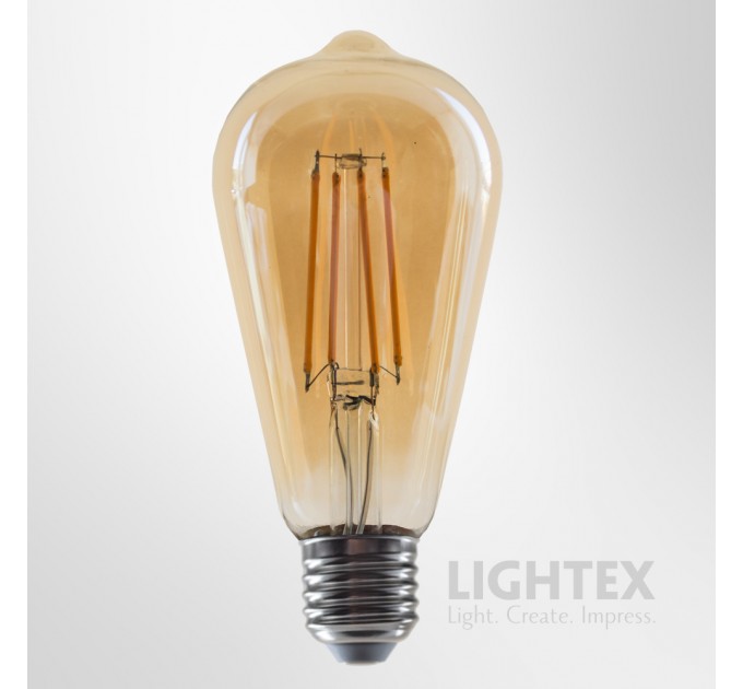 LED лампа FILAMENT 6W 220V E27 ST64 GOLD 2700K 806lm Lightex
