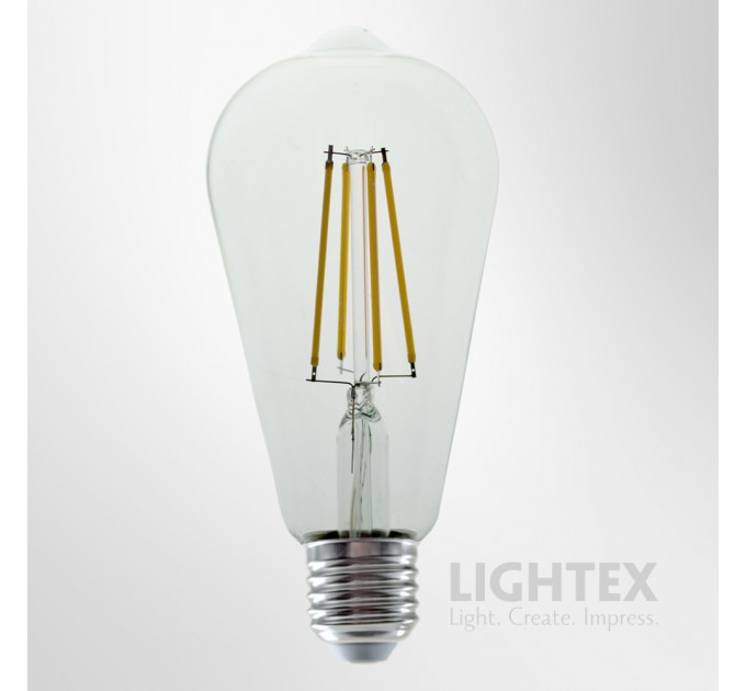 LED лампа FILAMENT 6W 220V E27 ST64 CL 3000K 806lm Lightex