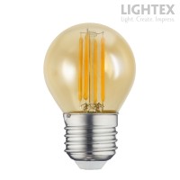 LED лампа FILAMENT 6W 220V E27 G45 GOLD 2700K 806lm Lightex
