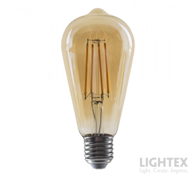 LED лампа FILAMENT димируема 8W 220V E27 ST64 GOLD 2700K 806lm Lightex