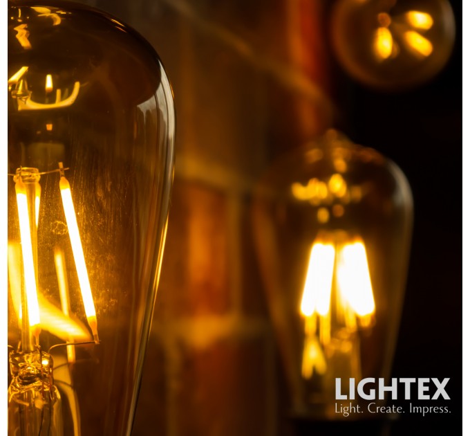 LED лампа FILAMENT димируема 8W 220V E27 ST64 GOLD 2700K 806lm Lightex