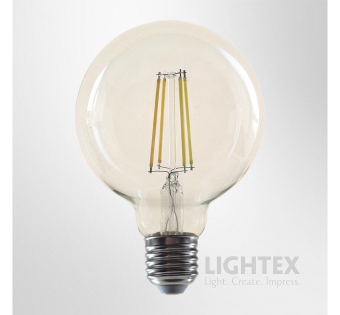 LED лампа FILAMENT димируема 8W 220V E27 G95 CL 3000K 806lm Lightex