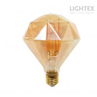 LED лампа FILAMENT 6W 220V E27 Diamond Gold 2700K 520lm Lightex