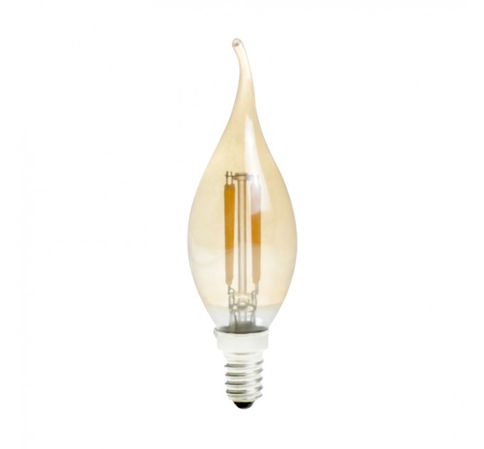 LED лампа FILAMENT димируема 5W 220V E14 C35 пламък Gold 2200K 400lm Lightex