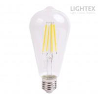 LED лампа FILAMENT димируема 8W 220V E27 ST64 CL 2700K 750lm Lightex