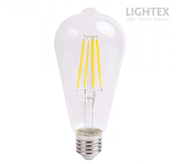 LED лампа FILAMENT димируема 8W 220V E27 ST64 CL 2700K 750lm Lightex