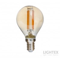 LED лампа FILAMENT димируема 5W 220V E14 P45 Gold 2200K 400lm Lightex