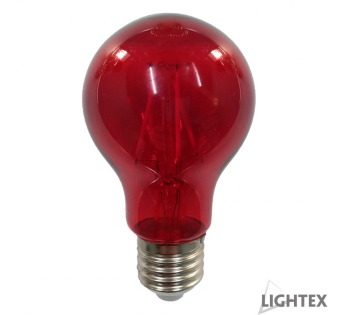 LED лампа FILAMENT 4W 220V E27 A60 червена 120lm Lightex