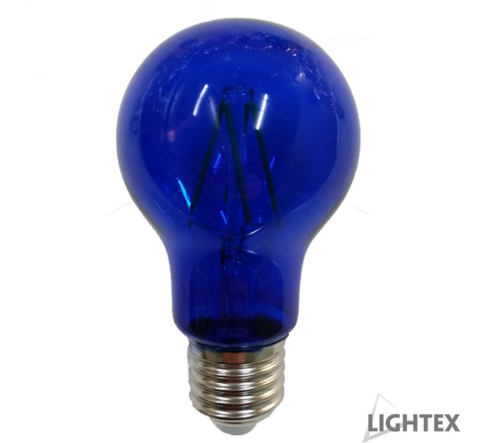 LED лампа FILAMENT 4W 220V E27 A60 синя 120lm Lightex