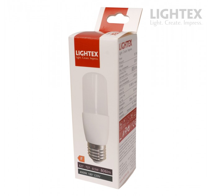 LED лампа STIK T37 8.5W 220V E27 4000K 806lm Lightex