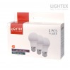 LED лампа Plastic 8.5W 220V E27 A60 4000K 806lm 3 броя в кутия Lightex