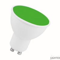 LED лампа Plastic 6W 220V GU10 зелена 88lm Lightex