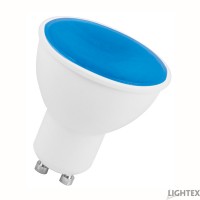 LED лампа Plastic 6W 220V GU10 синя 88lm Lightex