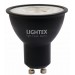 LED лампа Plastic 7W 220V GU10  WW 3000K 556lm черна Lightex