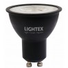 LED лампа Plastic 7W 220V GU10  WW 3000K 556lm черна Lightex