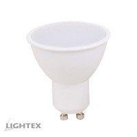 LED лампа Plastic 7W 220V GU10 димираща 4000K 630lm Lightex