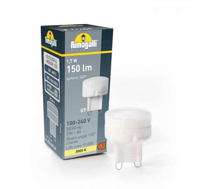 LED лампа G9 1.7W 3000K 150lm Fumagalli