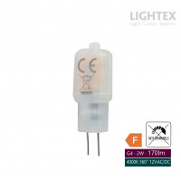 LED лампа SMD 2W 12V G4 AC/DC 170lm 4000K plastic Lightex