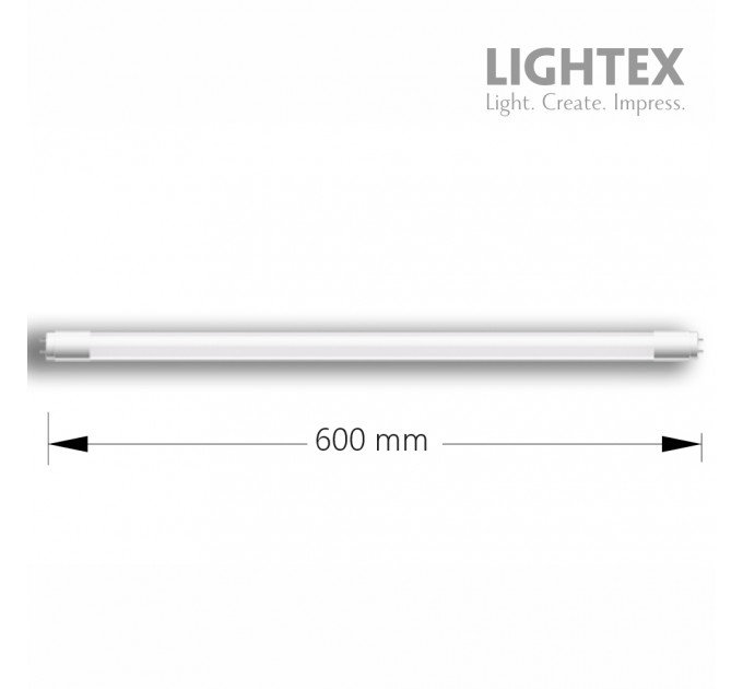 LED тръба Т8 9W 4000K 120lm/w 1080lm 600mm стъклена едностранно захранване Lightex