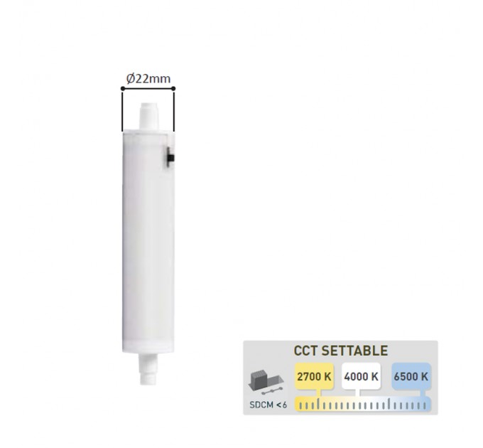 LED лампа R7s 7.5W CCT 2700K/4000K/6500K 850lm 118mm Fumagalli