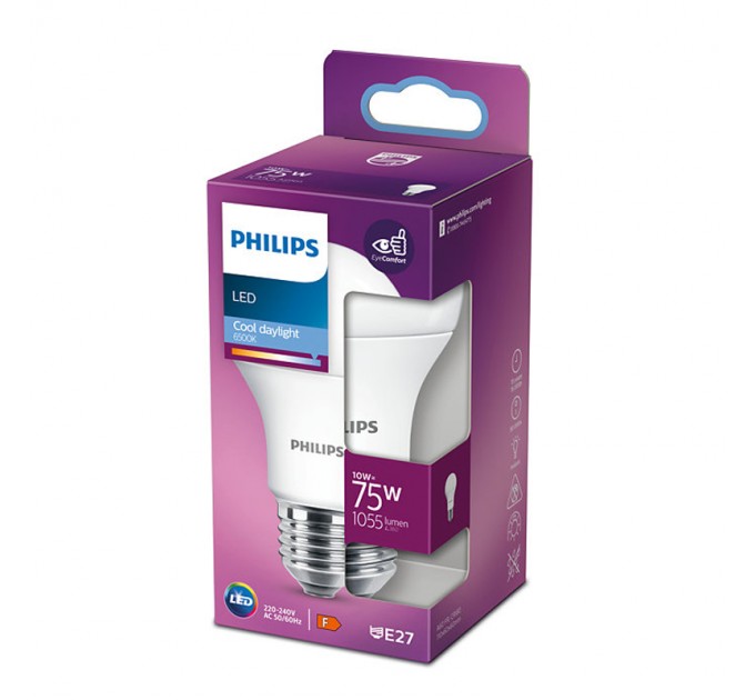 Philips LED лампа 10-75W A60 E27 6500K 1055lm 15000h матирана