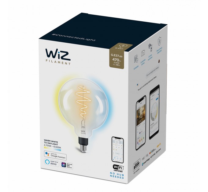 WIZ Wi-Fi Led лампа FILAMENT 6.5W G200 E27 470lm 2700K-6500K 15000h