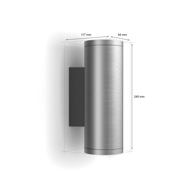 Philips HUE APPEAR Фасаден осветител 2x8W 1200lm 2200K - 6500K инокс IP44