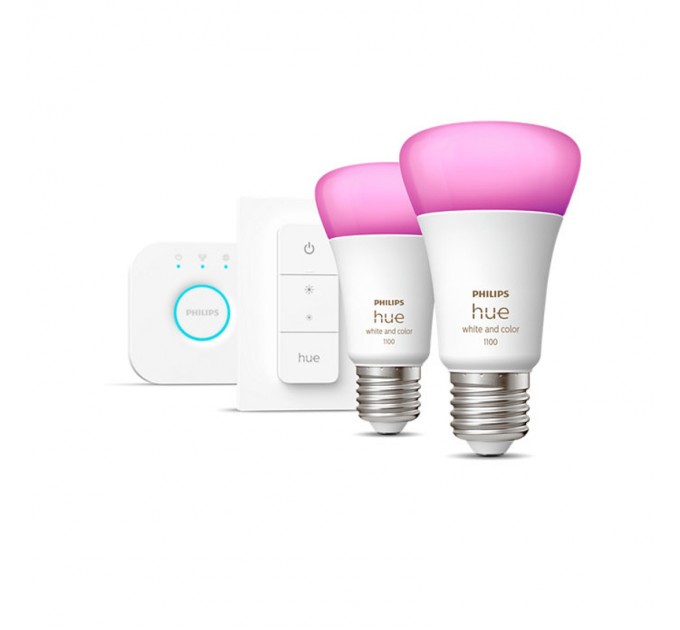 Philips HUE Стартов комплект Led лампи E27 A60 2х9W 2х806lm RGB 2200K - 6500K+16 мил.цвята