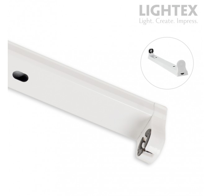 Шина за LED тръба BASIC 1x600mm T8 едностранно захранване 610x33x45mm Lightex
