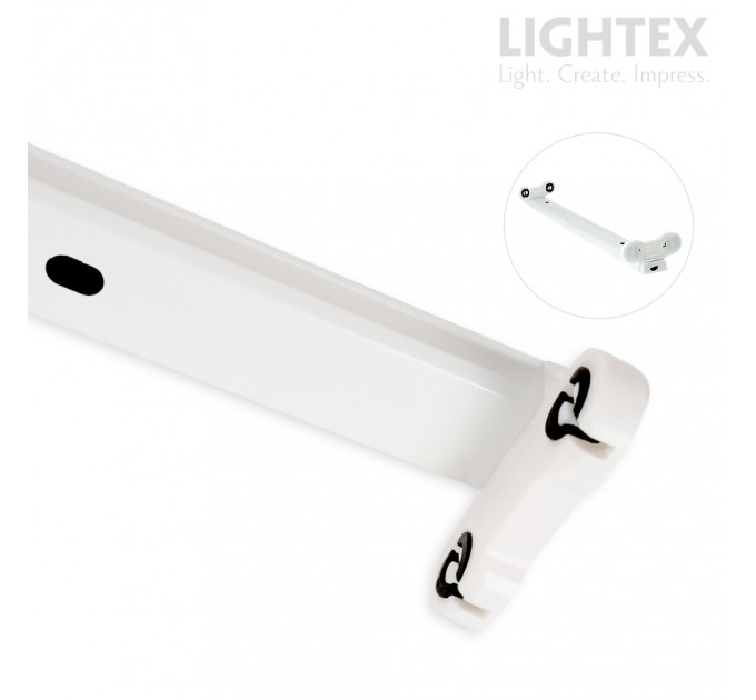 Шина за LED тръба BASIC 2x1200mm T8 едностранно захранване 1220x72x40mm Lightex