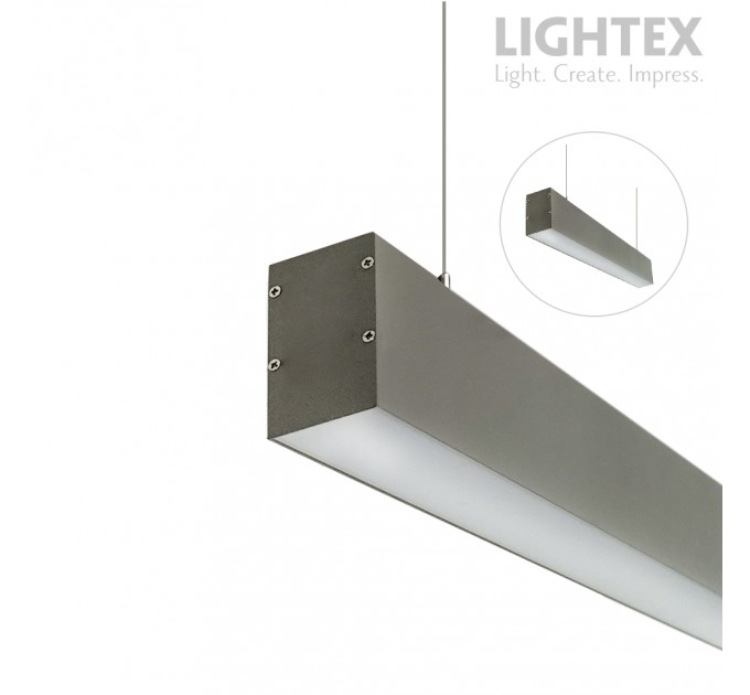 LED осветително тяло висящо TWIST II 36W+12W 4000K 4320lm 1200mm сиво Lightex