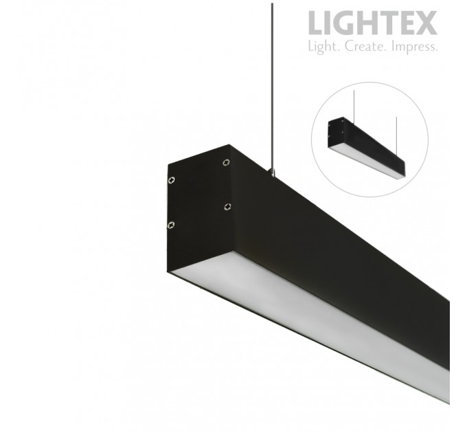 LED осветително тяло висящо TWIST II 36W+12W 4000K 4320lm 1200mm черно Lightex