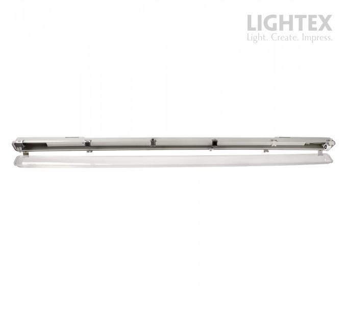 ЛОТ KARINA за 1xLED T8 1200mm  IP65 PC/PC SS clips едностранно захранване Lightex