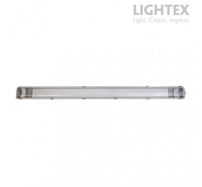 ЛОТ KARINA за 2xLED T8 1200mm  IP65 PC/PC SS clips едностранно захранване Lightex