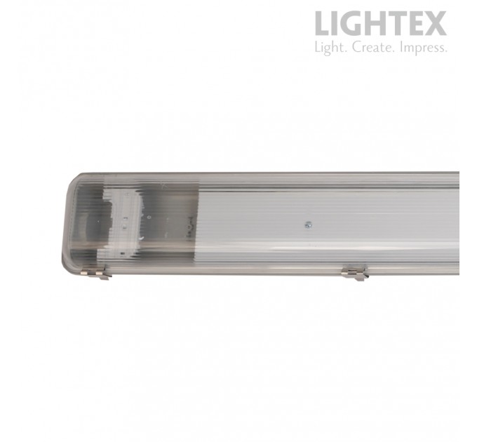 ЛОТ KARINA за 2xLED T8 1200mm  IP65 PC/PC SS clips едностранно захранване Lightex